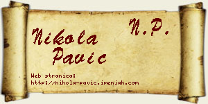 Nikola Pavić vizit kartica